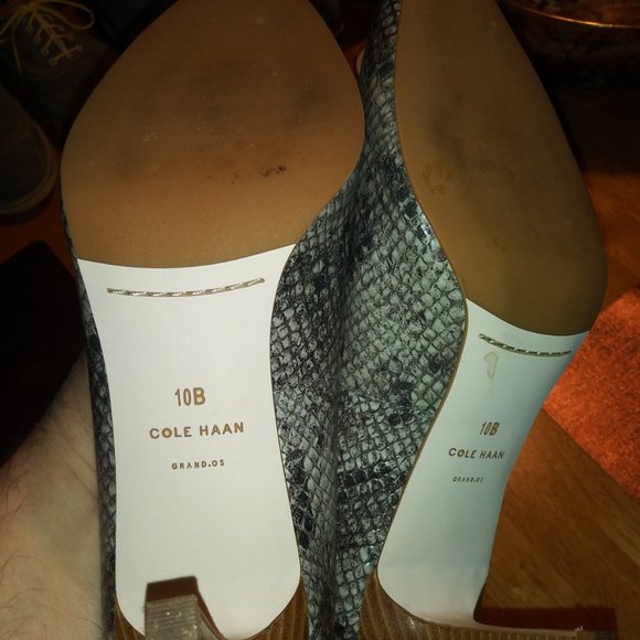 Grey Faux Snakeskin Cole Haan Heels. Size (10B) 3" Heels - Picture 7 of 7
